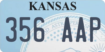 KS license plate 356AAP
