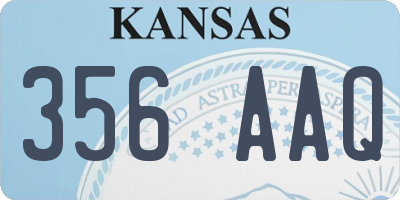 KS license plate 356AAQ