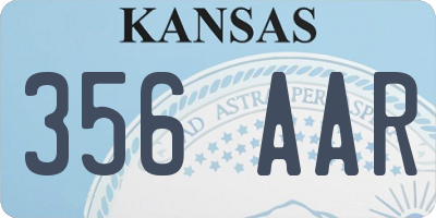KS license plate 356AAR