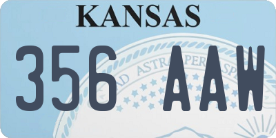 KS license plate 356AAW