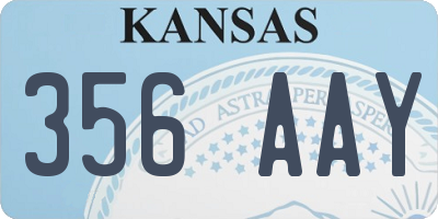 KS license plate 356AAY