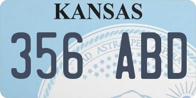 KS license plate 356ABD