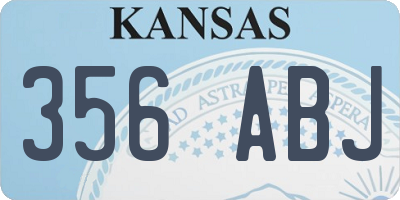 KS license plate 356ABJ