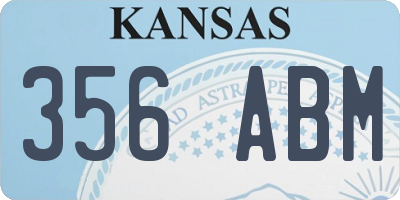 KS license plate 356ABM
