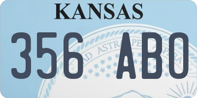 KS license plate 356ABO