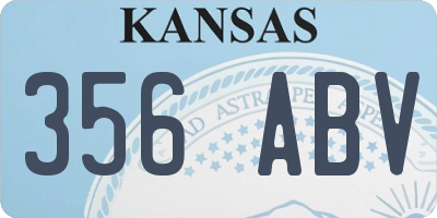 KS license plate 356ABV
