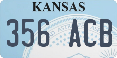 KS license plate 356ACB