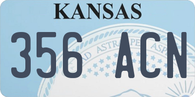KS license plate 356ACN