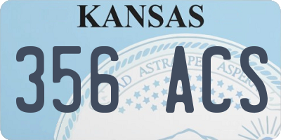 KS license plate 356ACS