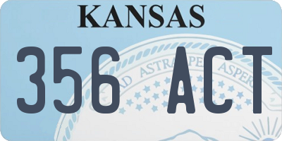 KS license plate 356ACT