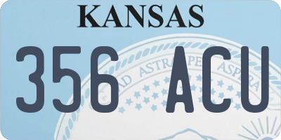 KS license plate 356ACU
