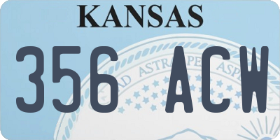 KS license plate 356ACW