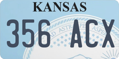 KS license plate 356ACX