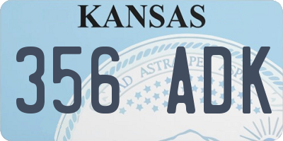 KS license plate 356ADK