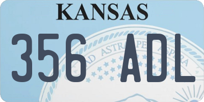KS license plate 356ADL