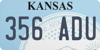 KS license plate 356ADU