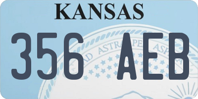 KS license plate 356AEB