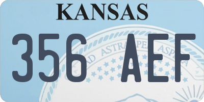 KS license plate 356AEF