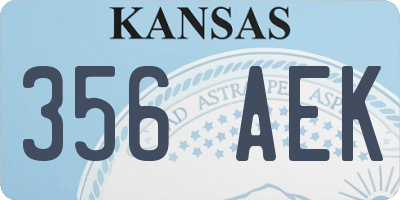 KS license plate 356AEK