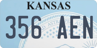 KS license plate 356AEN