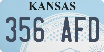 KS license plate 356AFD