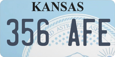 KS license plate 356AFE