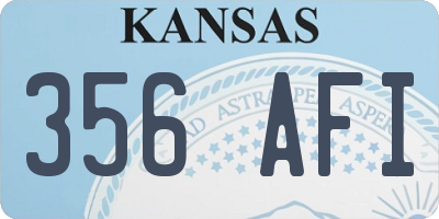 KS license plate 356AFI
