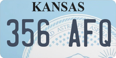 KS license plate 356AFQ