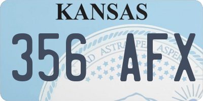 KS license plate 356AFX