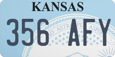 KS license plate 356AFY