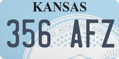 KS license plate 356AFZ