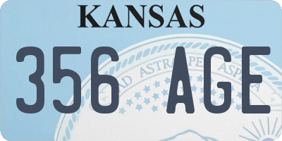 KS license plate 356AGE
