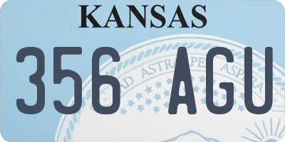 KS license plate 356AGU