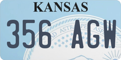 KS license plate 356AGW