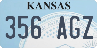 KS license plate 356AGZ
