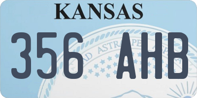 KS license plate 356AHB