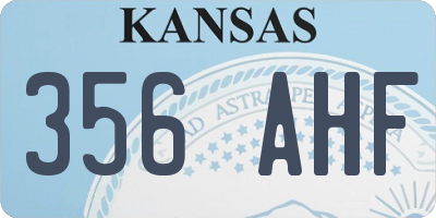 KS license plate 356AHF