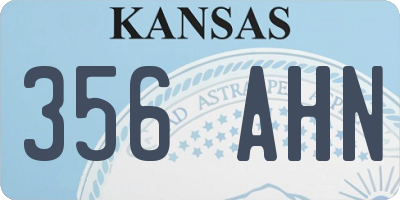 KS license plate 356AHN