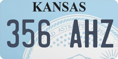 KS license plate 356AHZ