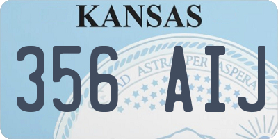 KS license plate 356AIJ