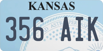 KS license plate 356AIK