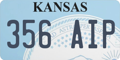 KS license plate 356AIP