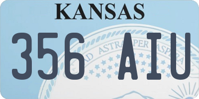 KS license plate 356AIU
