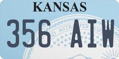 KS license plate 356AIW