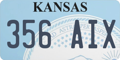 KS license plate 356AIX