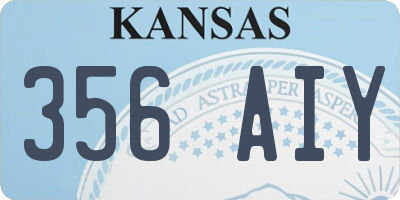 KS license plate 356AIY