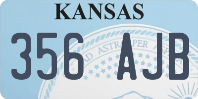 KS license plate 356AJB