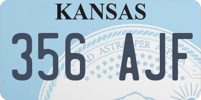 KS license plate 356AJF