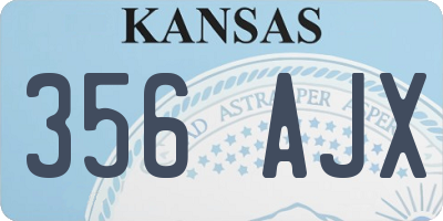 KS license plate 356AJX