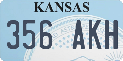 KS license plate 356AKH
